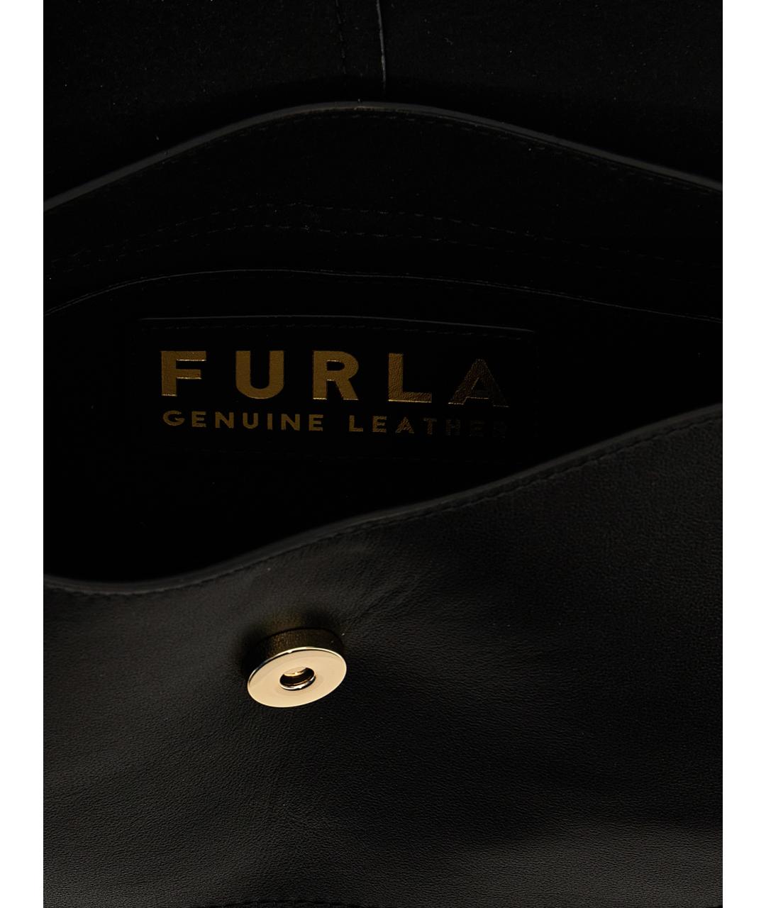 FURLA Черная кожаная сумка через плечо, фото 4