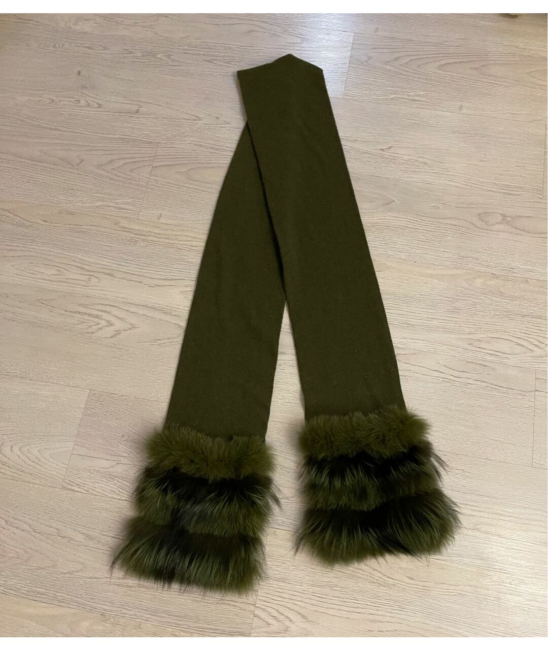 'S MAX MARA Зеленый шерстяной шарф, фото 5