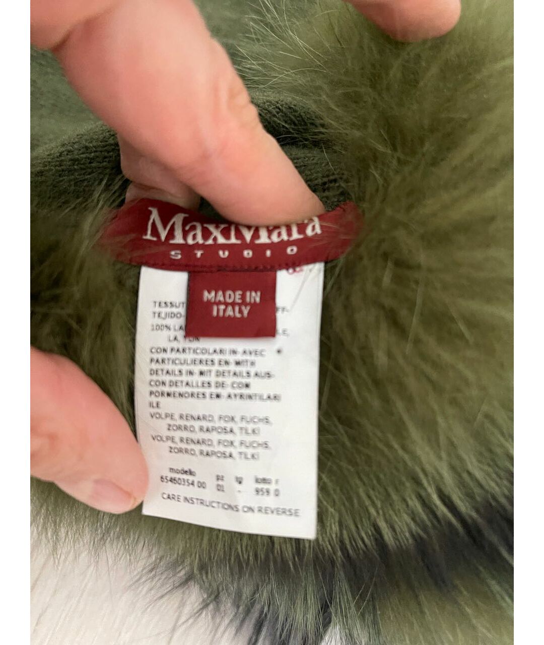 'S MAX MARA Зеленый шерстяной шарф, фото 4
