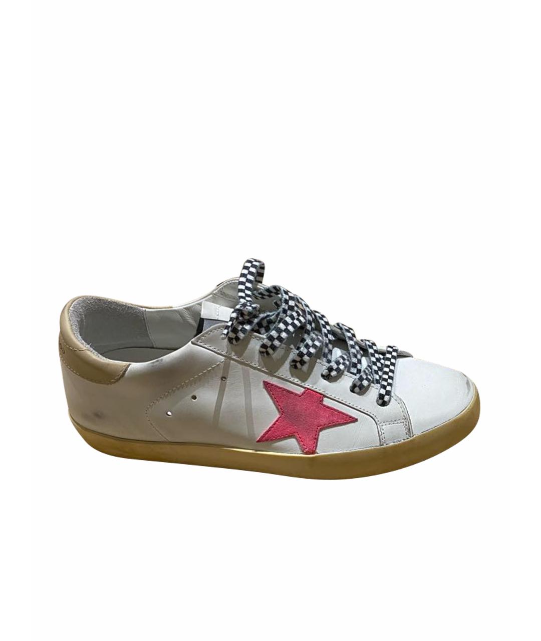 GOLDEN GOOSE DELUXE BRAND Белые кожаные кеды, фото 1