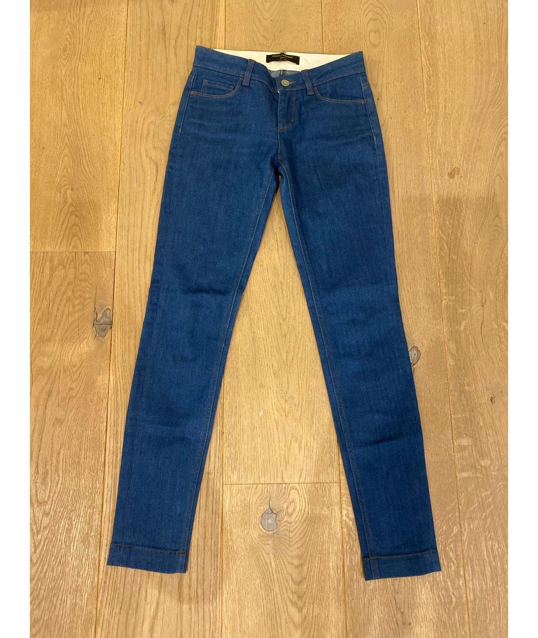 DOLCE&GABBANA Синие хлопко-эластановые джинсы слим, фото 6