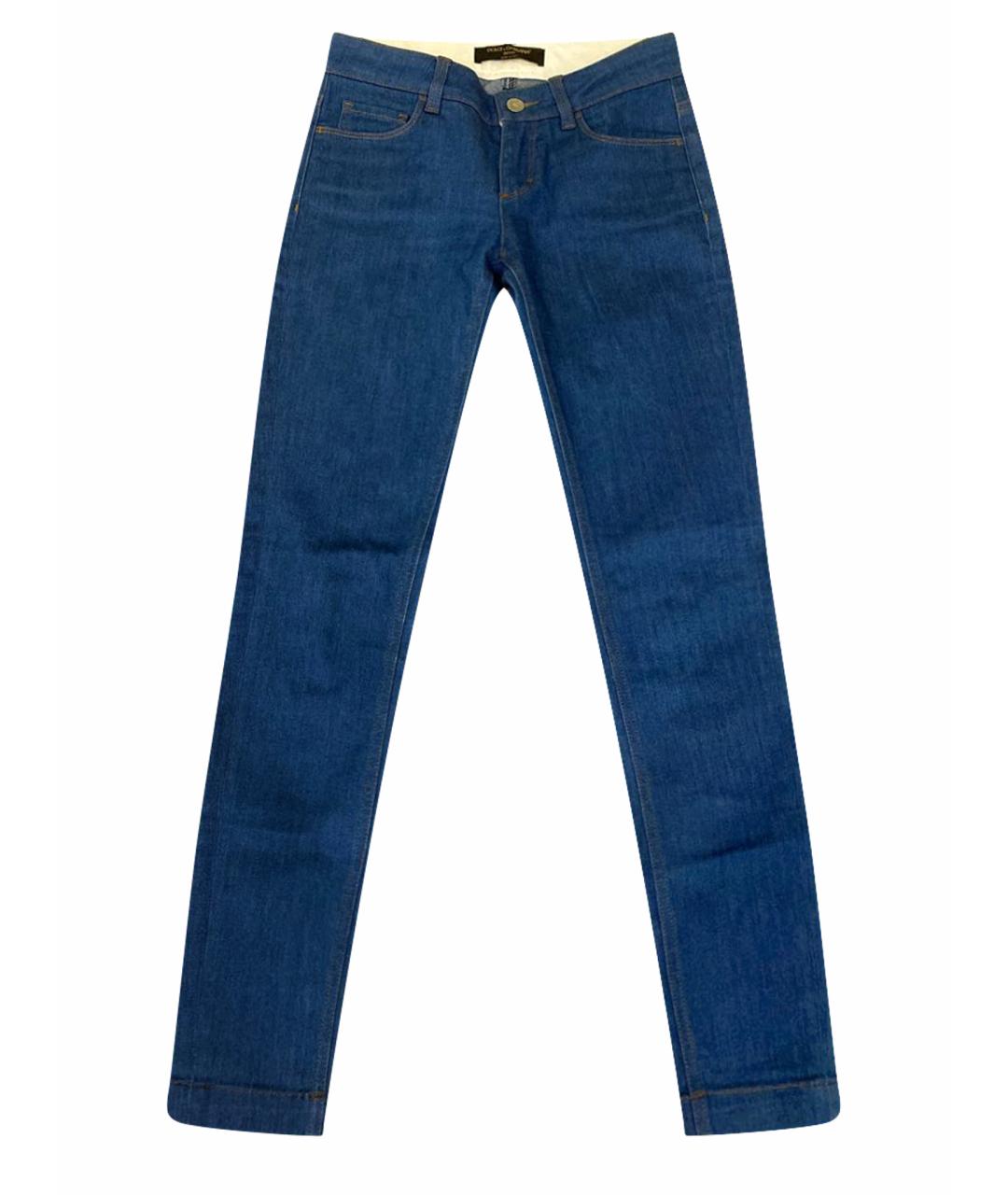 DOLCE&GABBANA Синие хлопко-эластановые джинсы слим, фото 1
