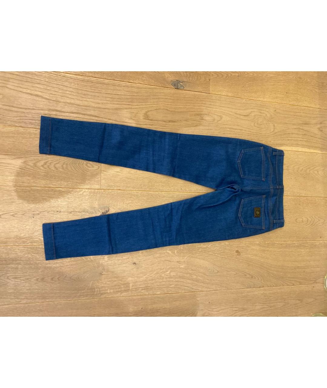 DOLCE&GABBANA Синие хлопко-эластановые джинсы слим, фото 2