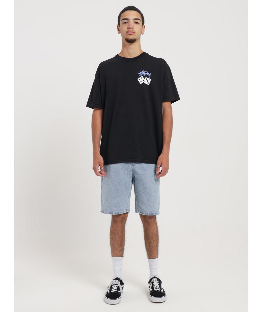 STUSSY Черная хлопковая футболка, фото 4