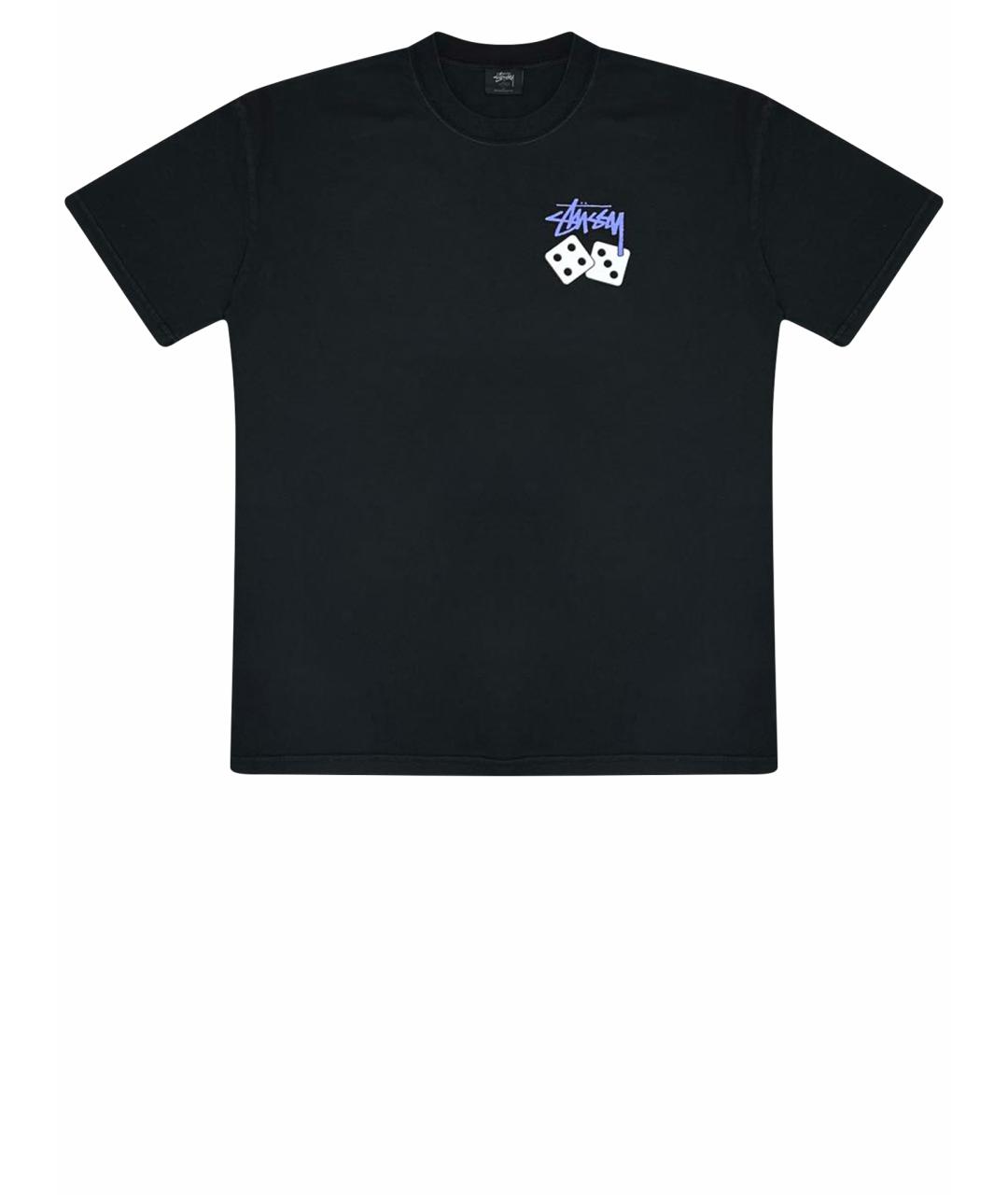 STUSSY Черная хлопковая футболка, фото 1