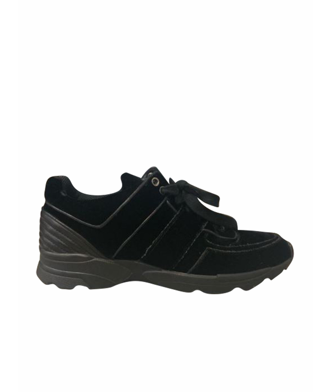 CHANEL PRE-OWNED Черные бархатные кроссовки, фото 1