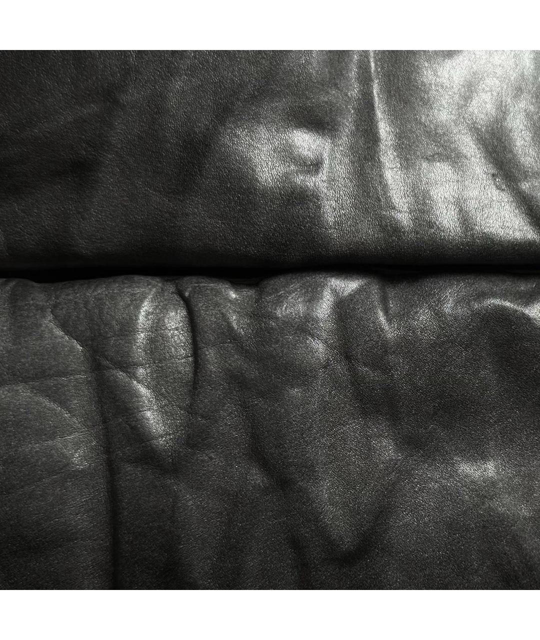 RICK OWENS Антрацитовая кожаная дубленка, фото 4