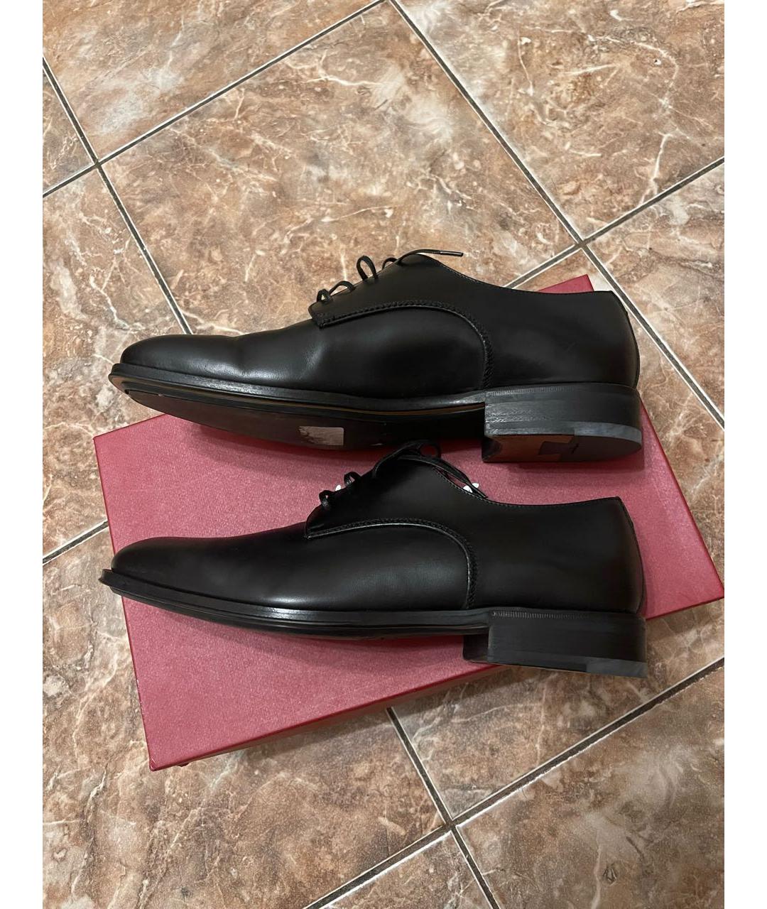 SALVATORE FERRAGAMO Черные кожаные туфли, фото 8
