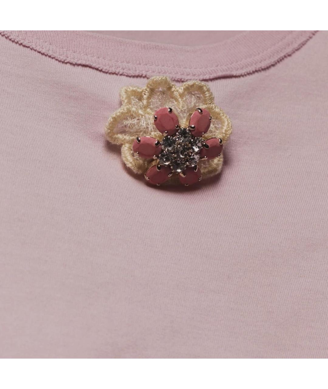 DOLCE&GABBANA Розовая хлопковая футболка, фото 4