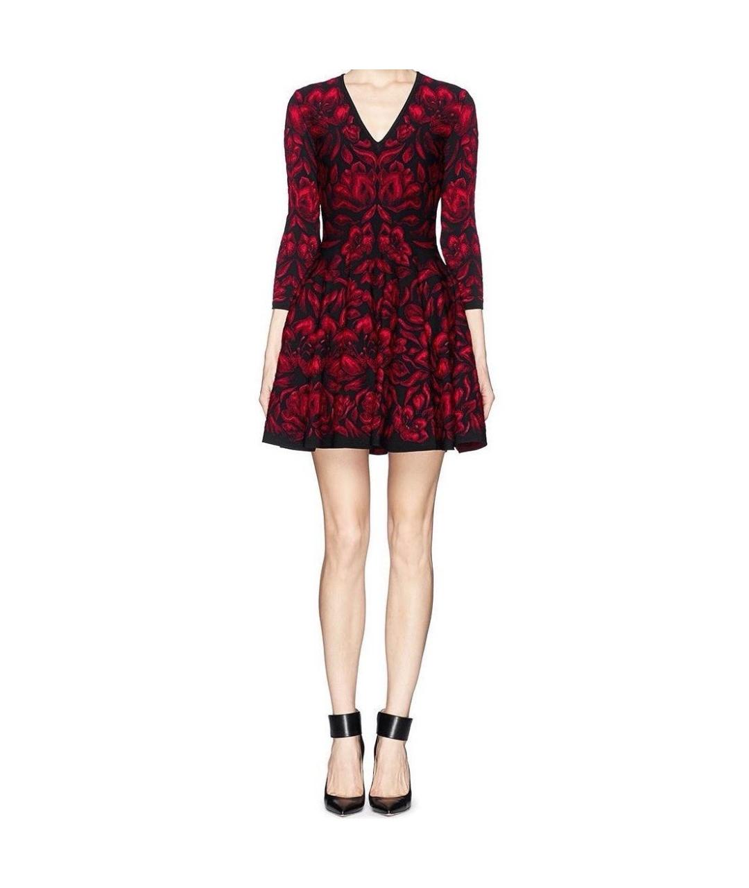 ALEXANDER MCQUEEN Мульти вискозное коктейльное платье, фото 7