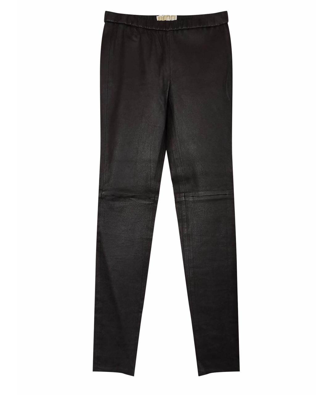 MICHAEL MICHAEL KORS Черные кожаные брюки узкие, фото 1