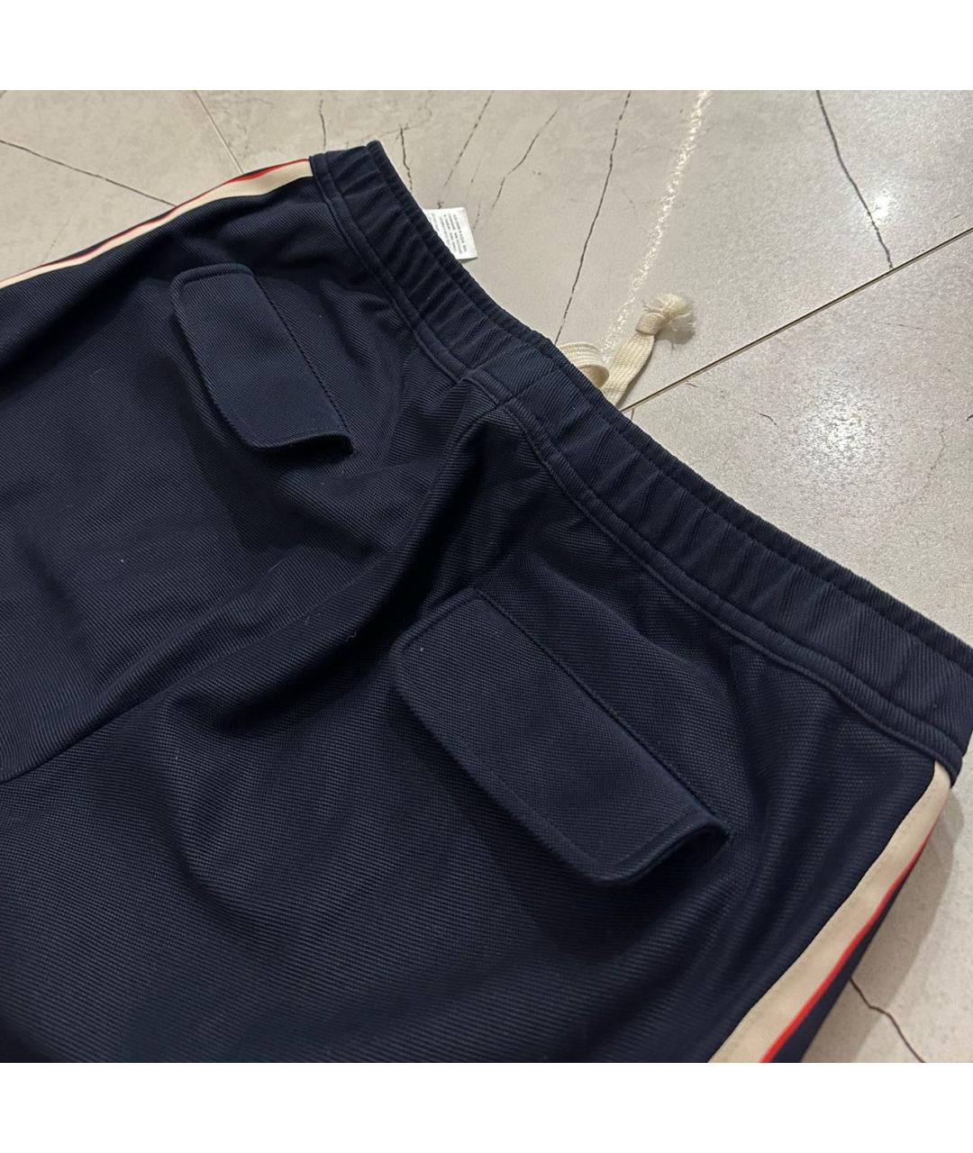 GUCCI Темно-синие хлопковые повседневные брюки, фото 4