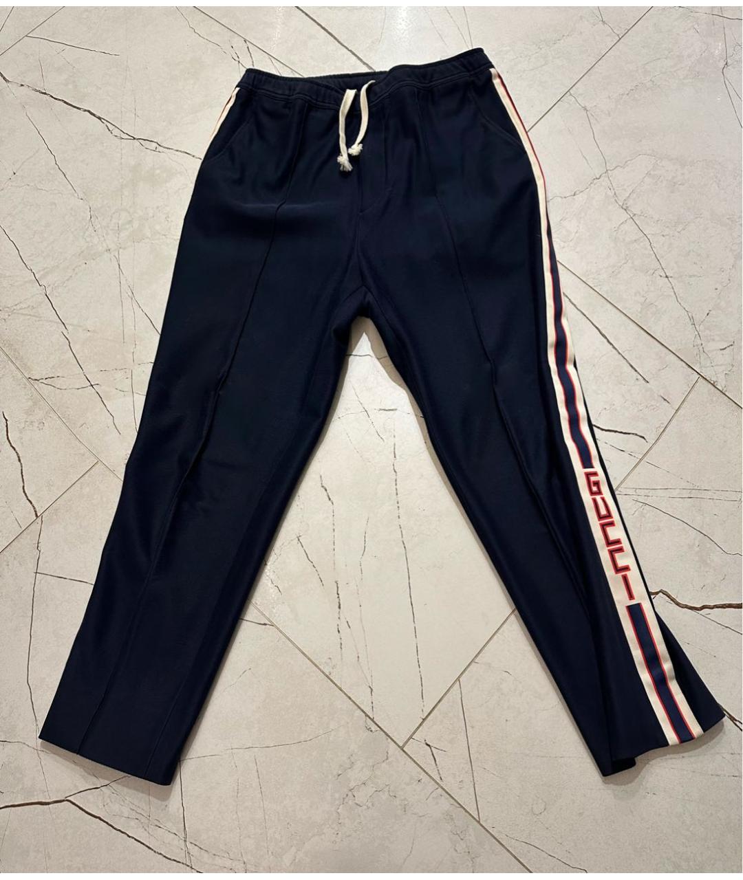 GUCCI Темно-синие хлопковые повседневные брюки, фото 7