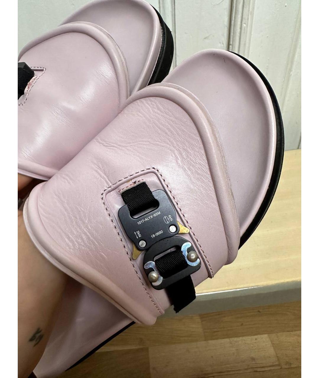 1017 ALYX 9SM Розовые кожаные сандалии, фото 3