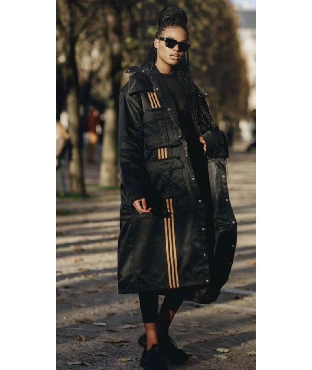 ADIDAS Черное хлопковое пальто, фото 2
