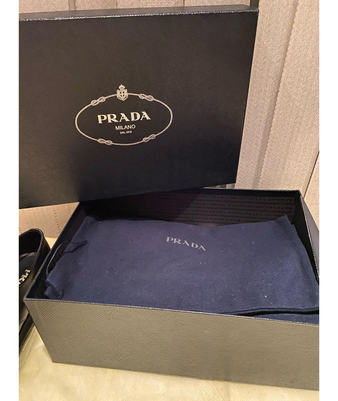 PRADA Черные кожаные низкие ботинки, фото 5