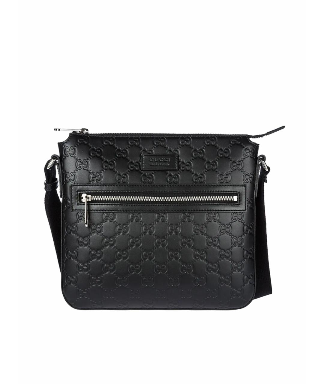 GUCCI Черная кожаная сумка на плечо, фото 1