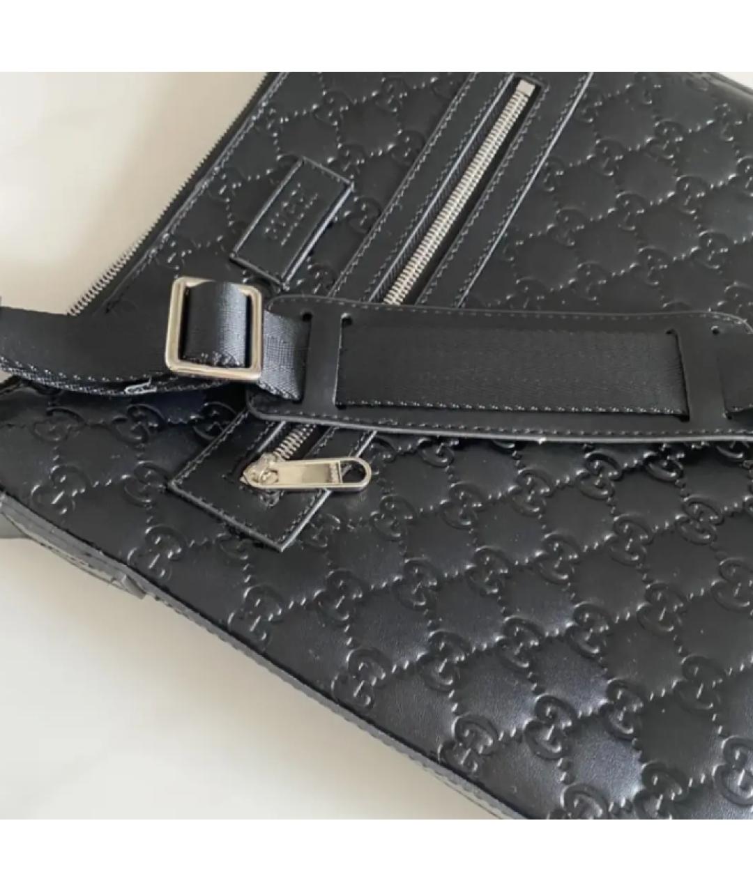 GUCCI Черная кожаная сумка на плечо, фото 5