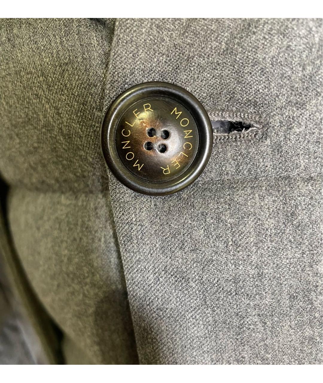 MONCLER Серый шерстяной пуховик, фото 5