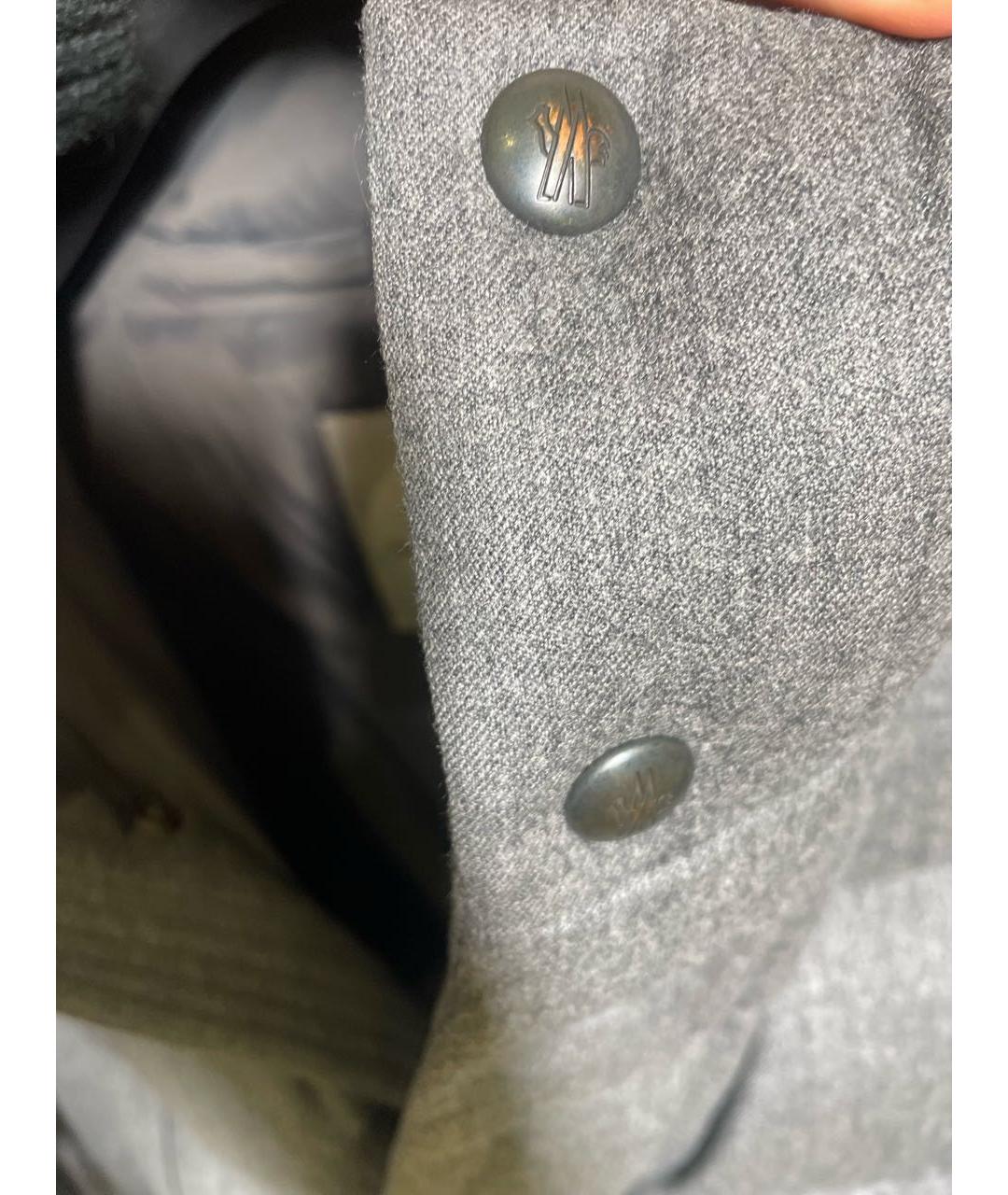 MONCLER Серый шерстяной пуховик, фото 4