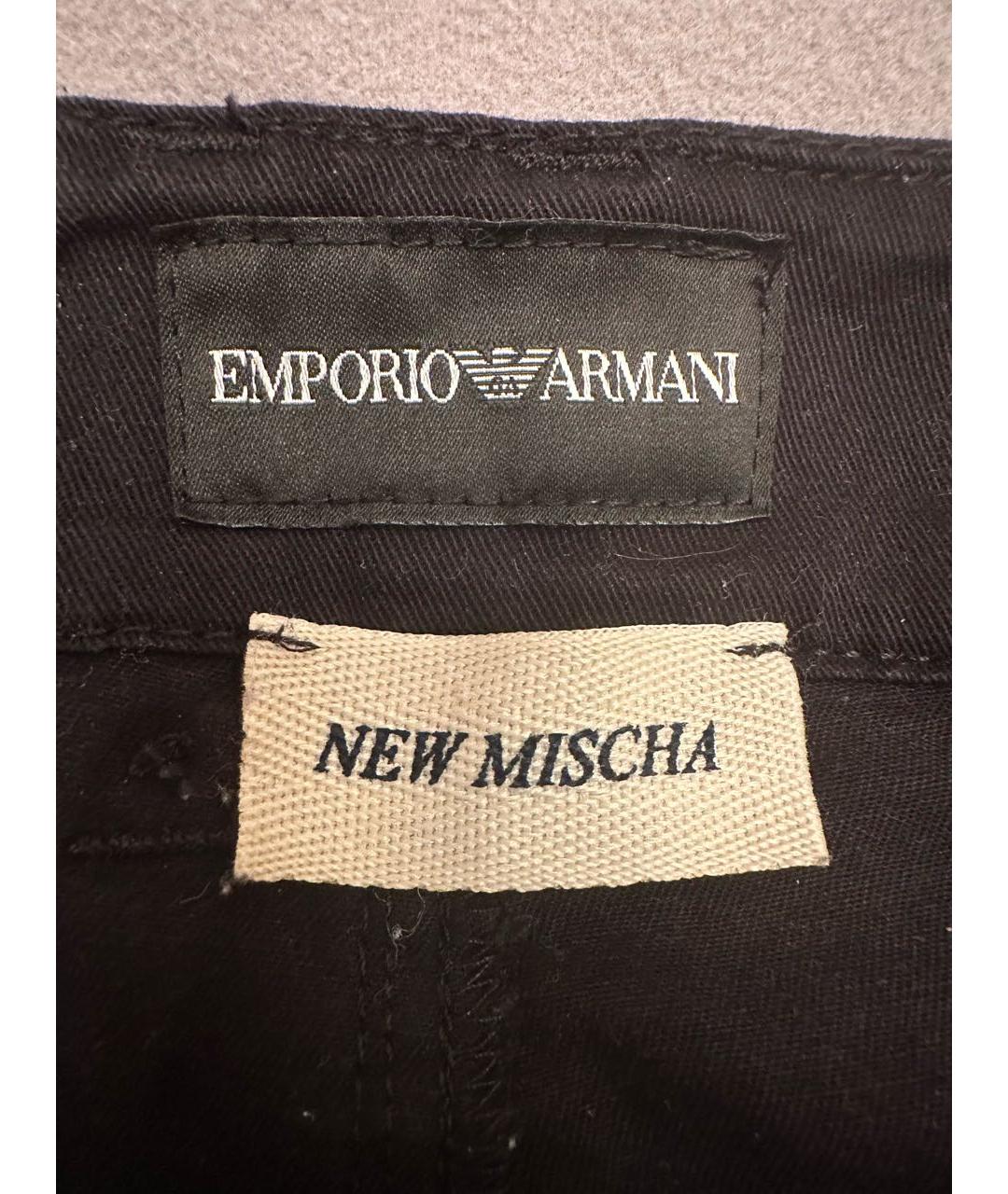 EMPORIO ARMANI Черные хлопковые прямые джинсы, фото 3