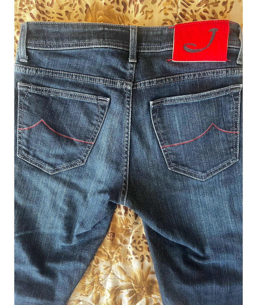 JACOB COHEN Темно-синие хлопко-эластановые джинсы скинни, фото 4