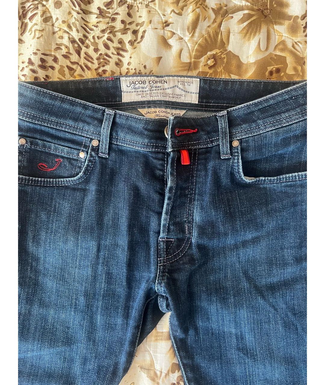 JACOB COHEN Темно-синие хлопко-эластановые джинсы скинни, фото 3