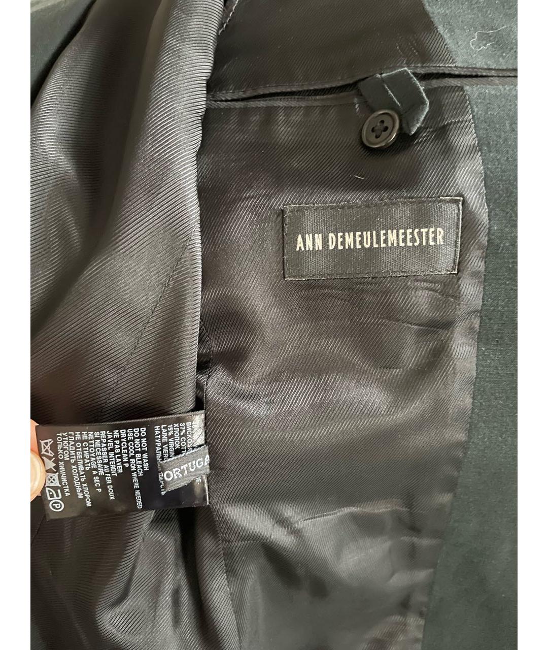 ANN DEMEULEMEESTER Черный хлопковый пиджак, фото 6