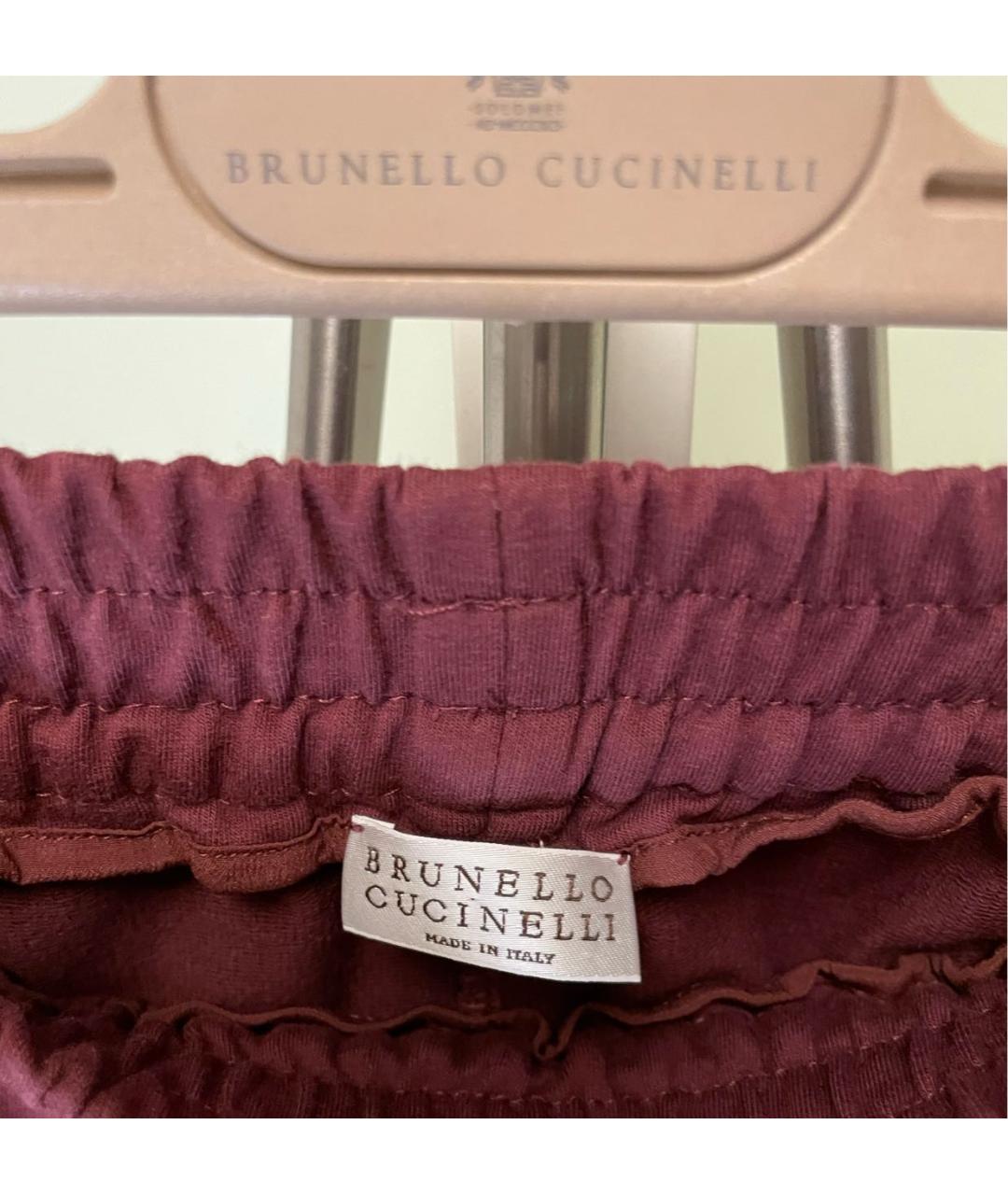 BRUNELLO CUCINELLI Бордовый хлопковый костюм с брюками, фото 5