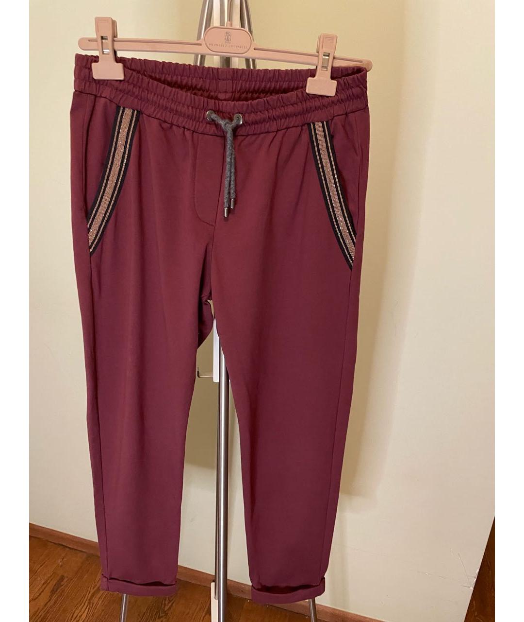 BRUNELLO CUCINELLI Бордовый хлопковый костюм с брюками, фото 2