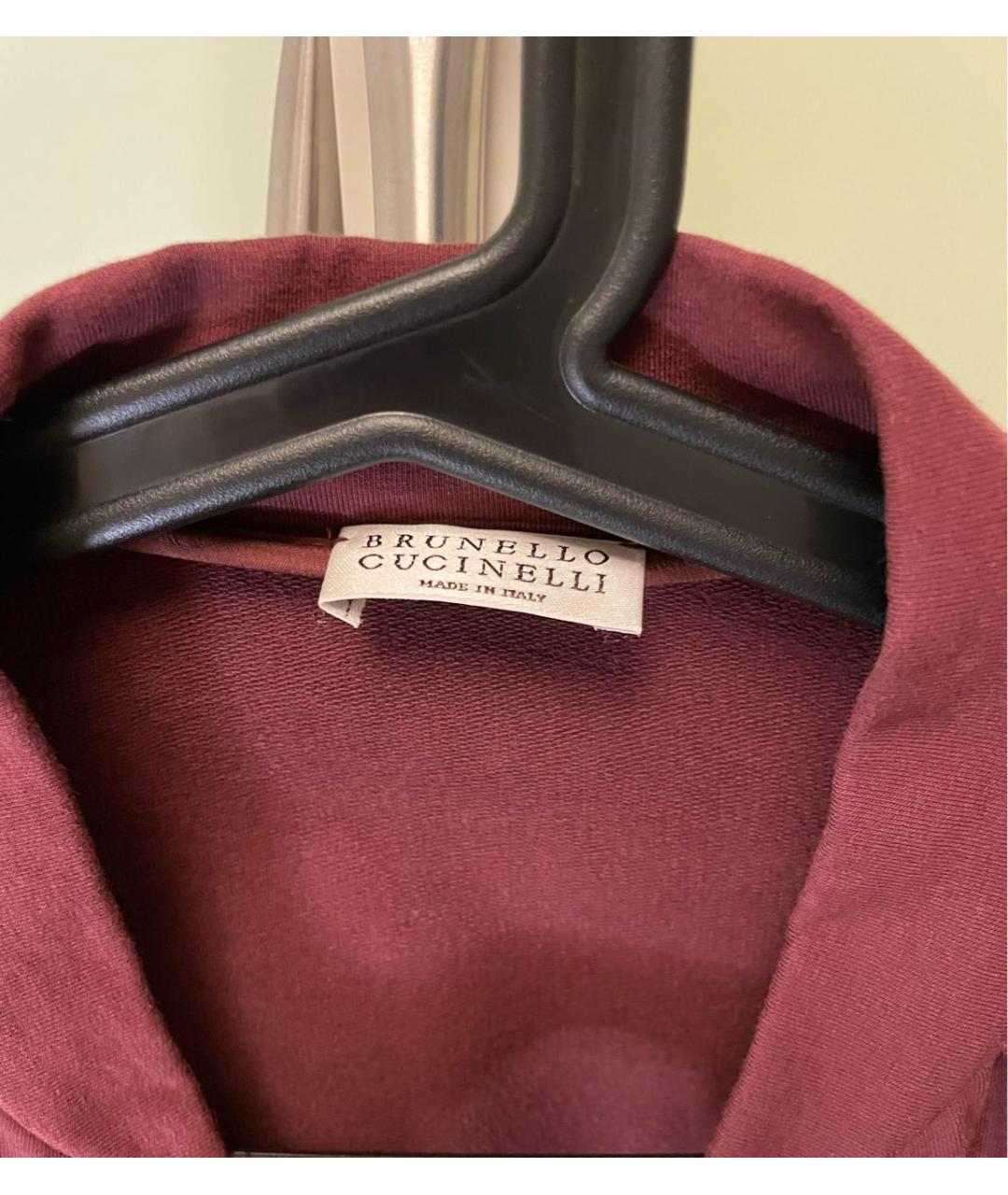 BRUNELLO CUCINELLI Бордовый хлопковый костюм с брюками, фото 6