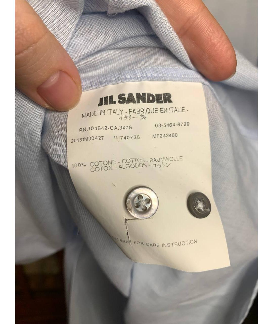 JIL SANDER Голубая хлопковая кэжуал рубашка, фото 5