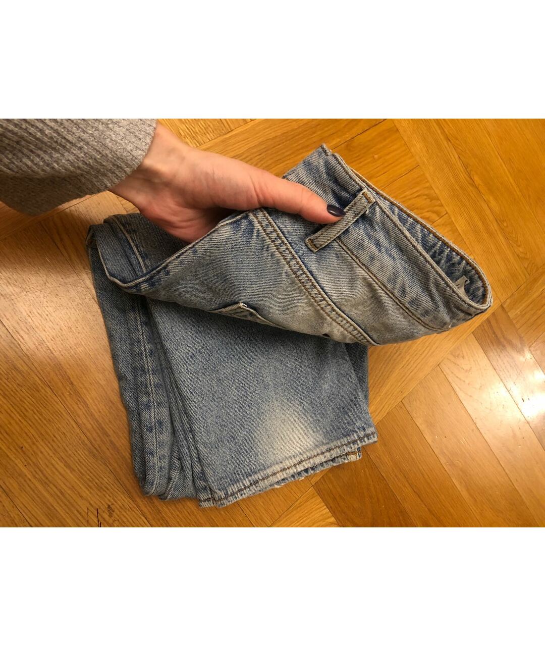 SANDRO Голубые хлопковые прямые джинсы, фото 5