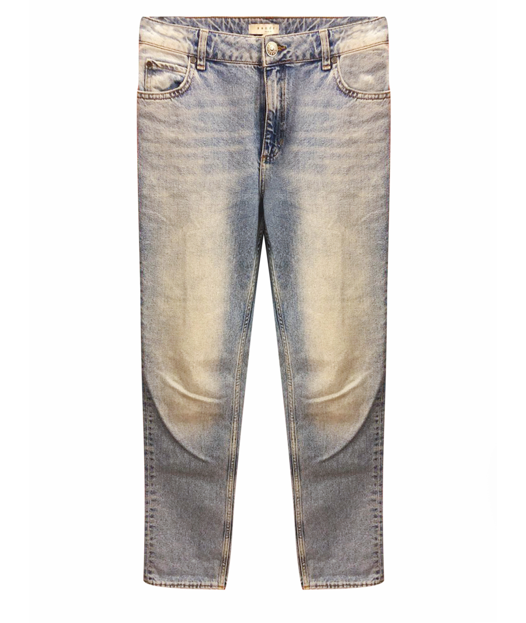 SANDRO Голубые хлопковые прямые джинсы, фото 1