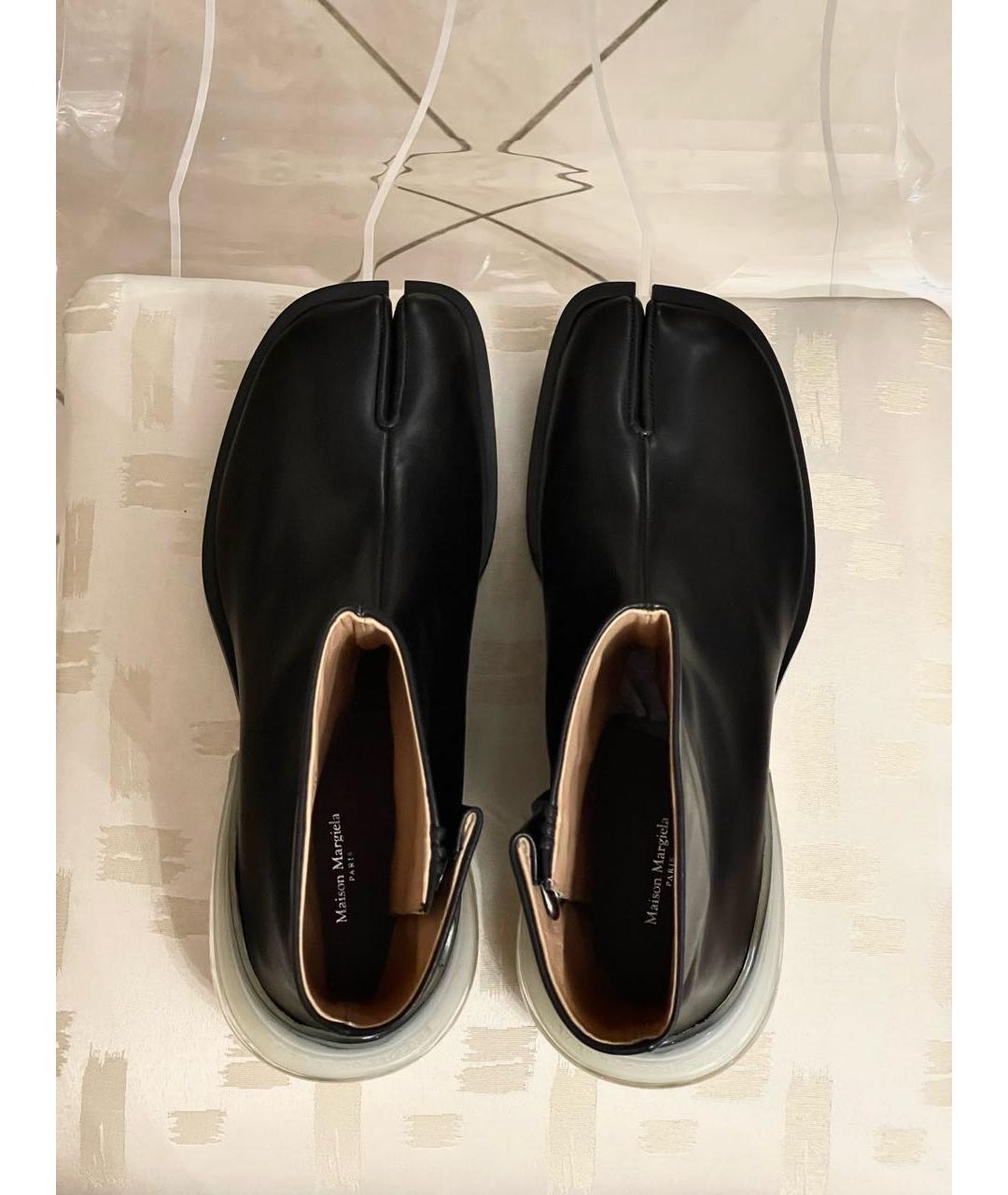 MAISON MARGIELA Черные кожаные высокие ботинки, фото 3