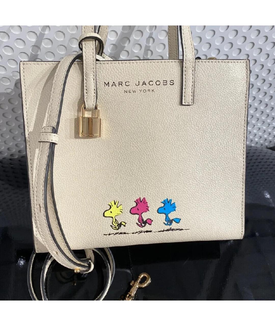 MARC JACOBS Белая кожаная сумка с короткими ручками, фото 3