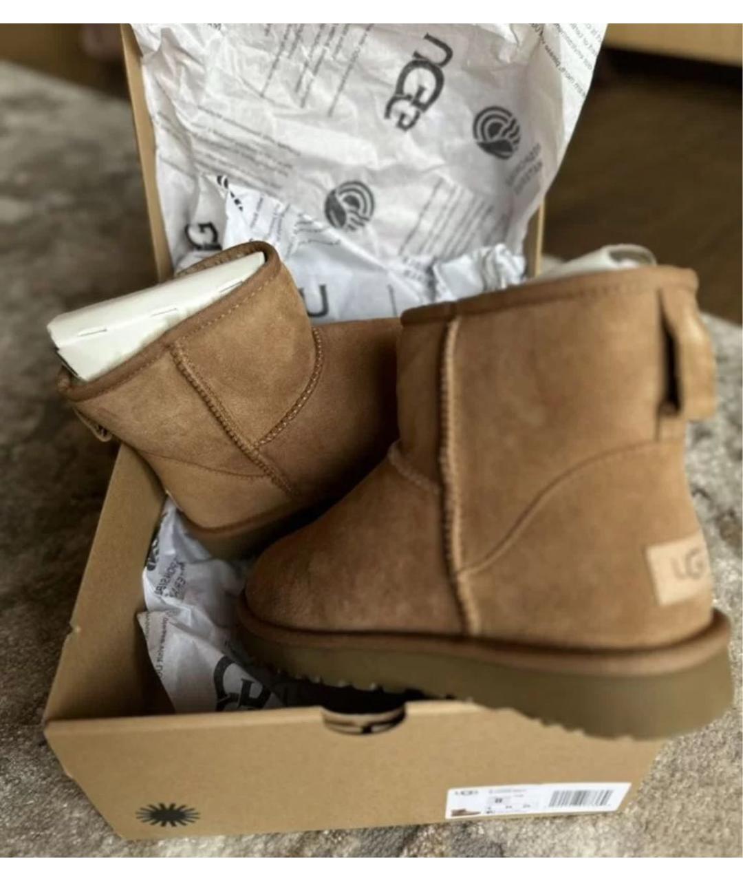 UGG AUSTRALIA Коричневые замшевые ботинки, фото 2