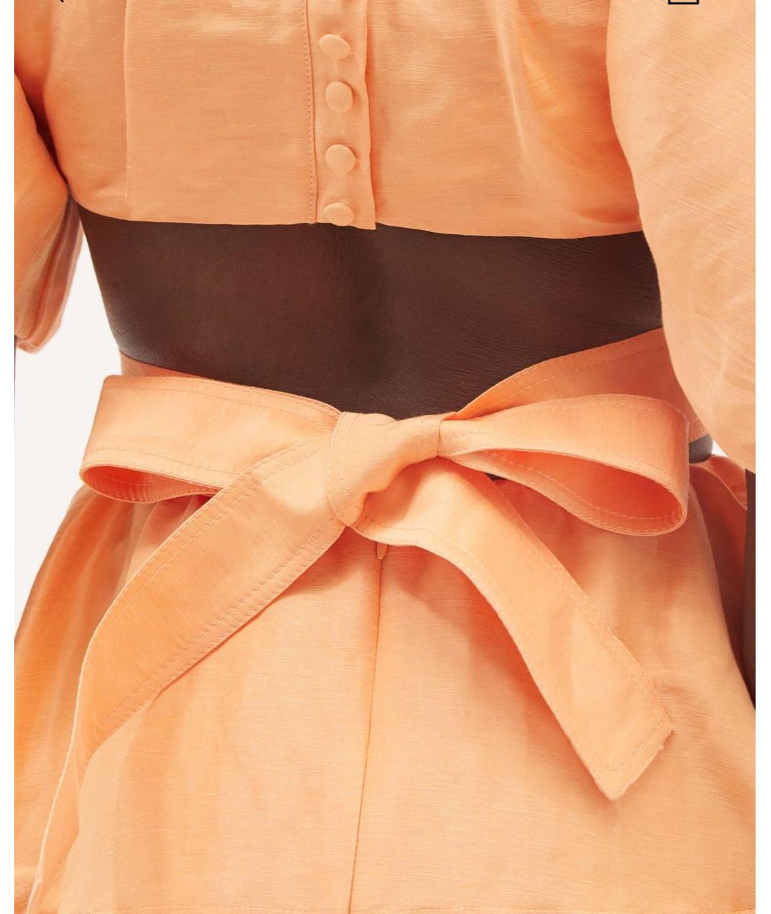AJE Оранжевое хлопковое коктейльное платье, фото 3
