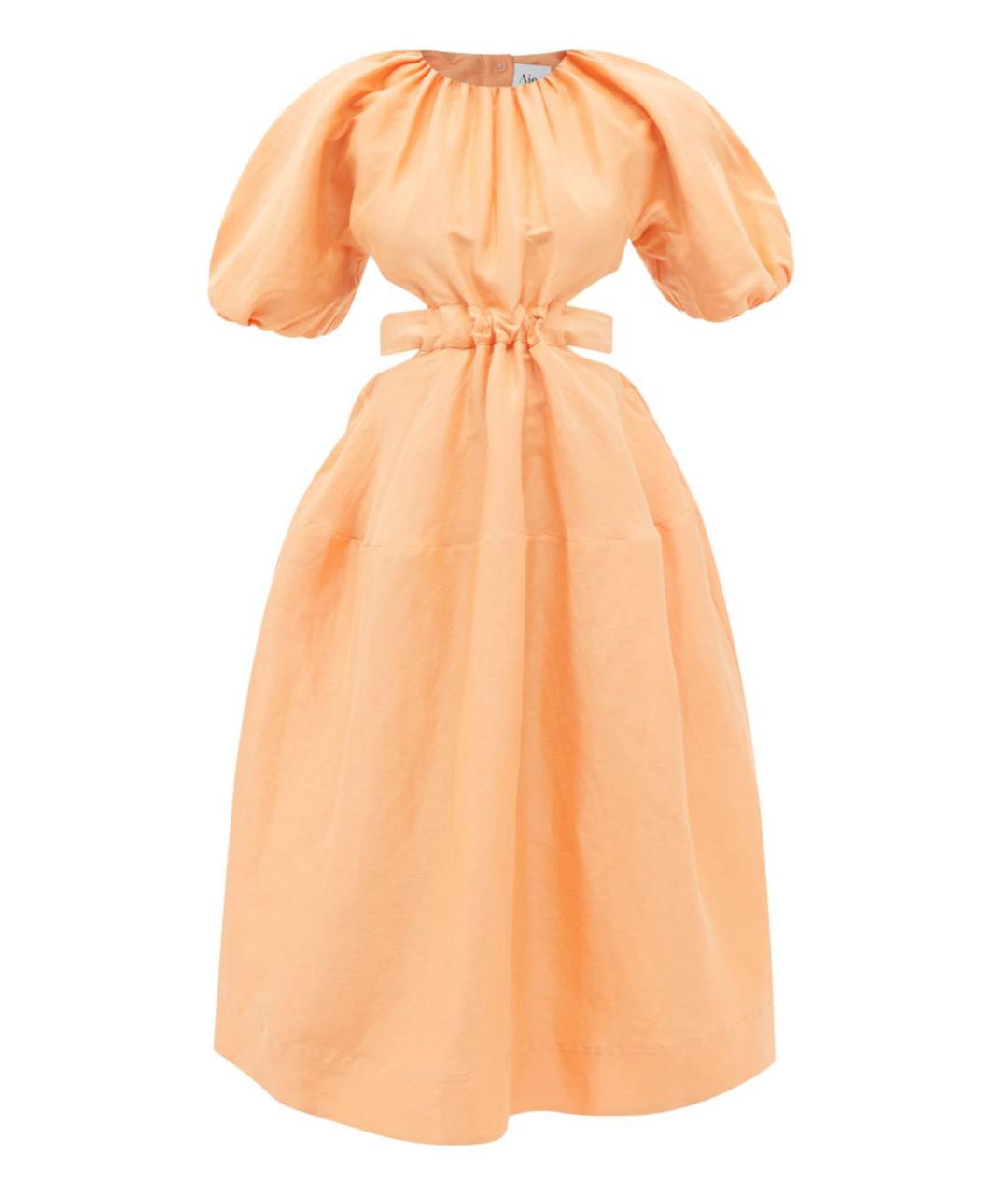 AJE Оранжевое хлопковое коктейльное платье, фото 1