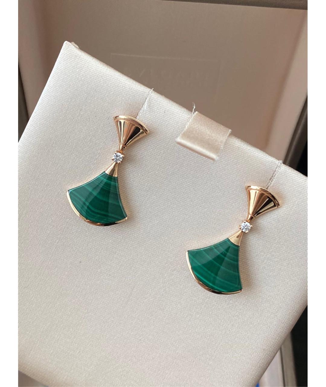 BVLGARI Бирюзовые серьги из розового золота, фото 4