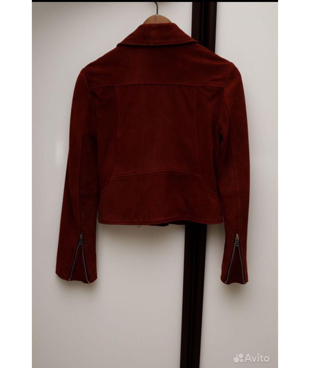 SANDRO Бордовая замшевая куртка, фото 2