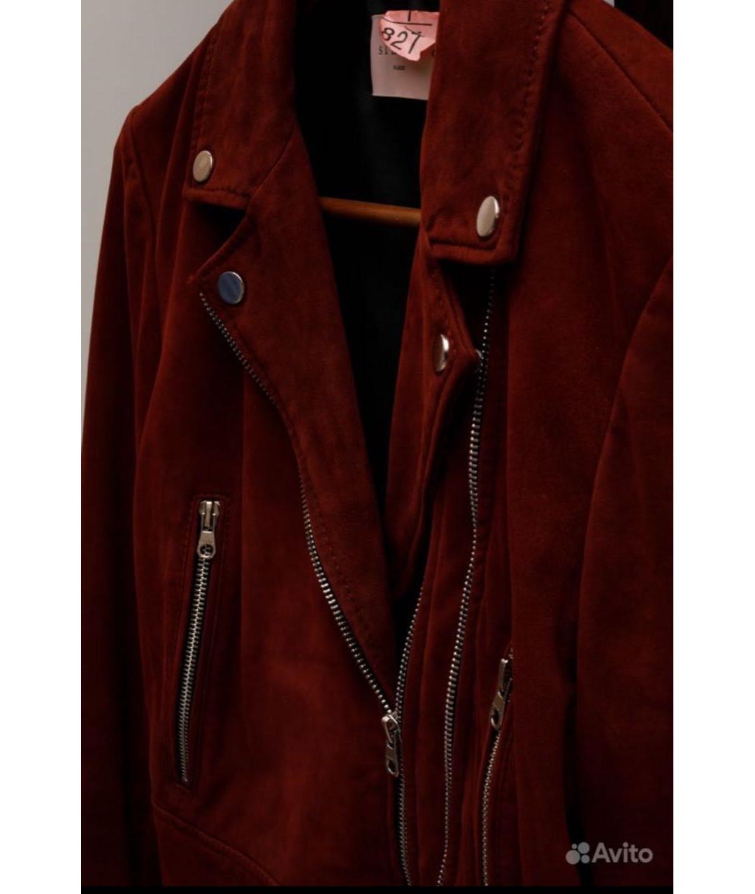 SANDRO Бордовая замшевая куртка, фото 4