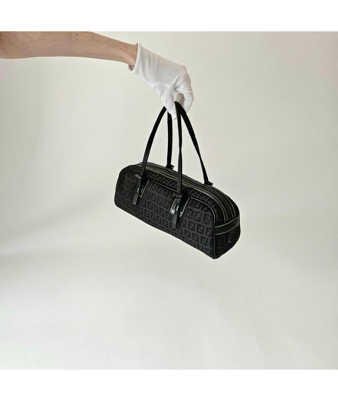 FENDI Черная тканевая сумка через плечо, фото 2