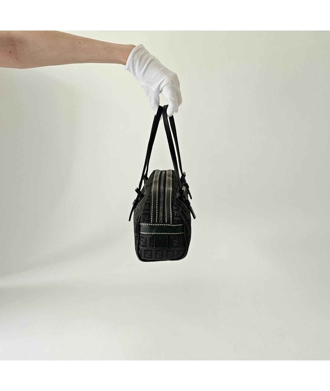 FENDI Черная тканевая сумка через плечо, фото 4