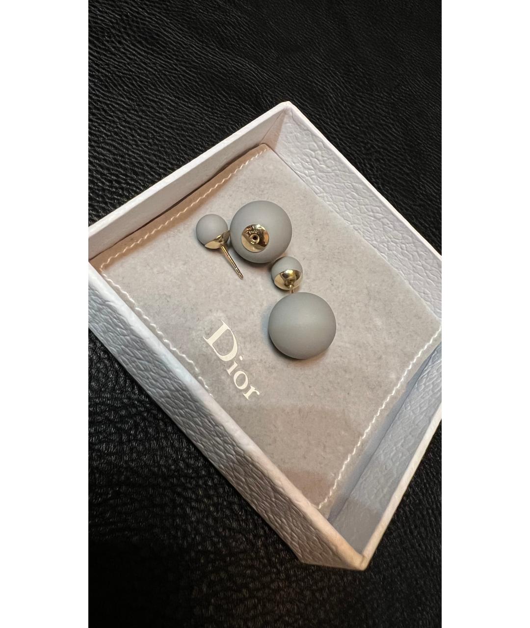 CHRISTIAN DIOR Серые пластиковые серьги, фото 4