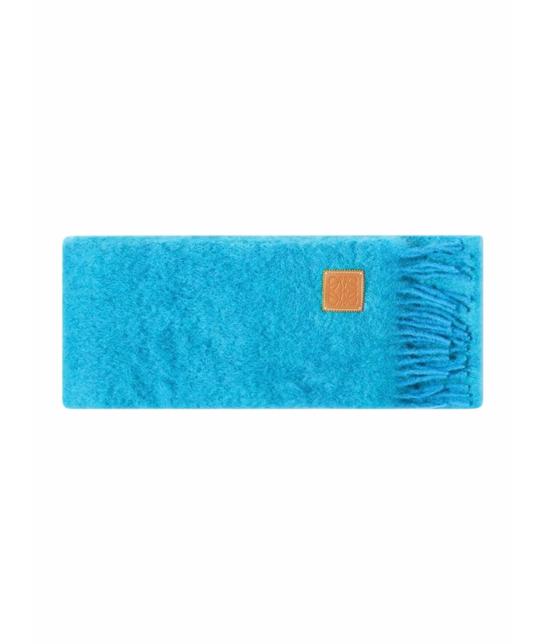 LOEWE Синий шерстяной шарф, фото 1