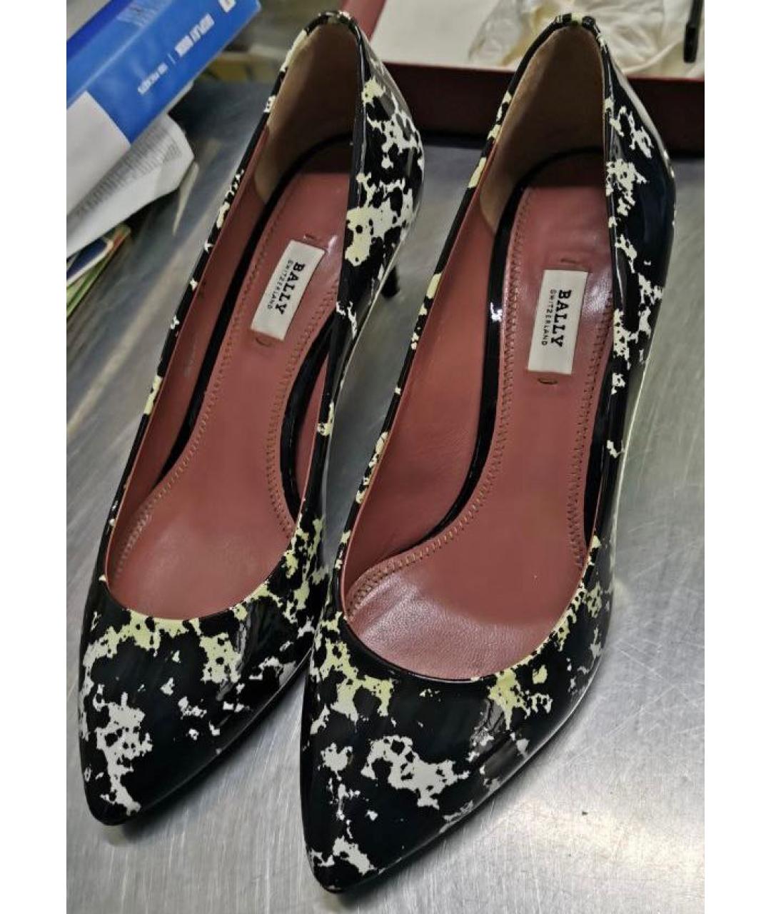 BALLY Черные кожаные лодочки на низком каблуке для женщин – купить в ...