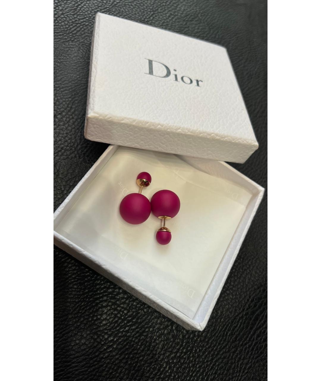 CHRISTIAN DIOR Фуксия пластиковые серьги, фото 3