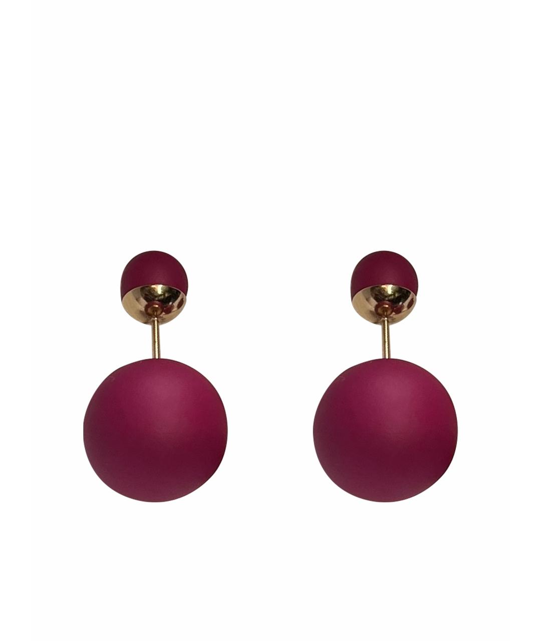 CHRISTIAN DIOR Фуксия пластиковые серьги, фото 1