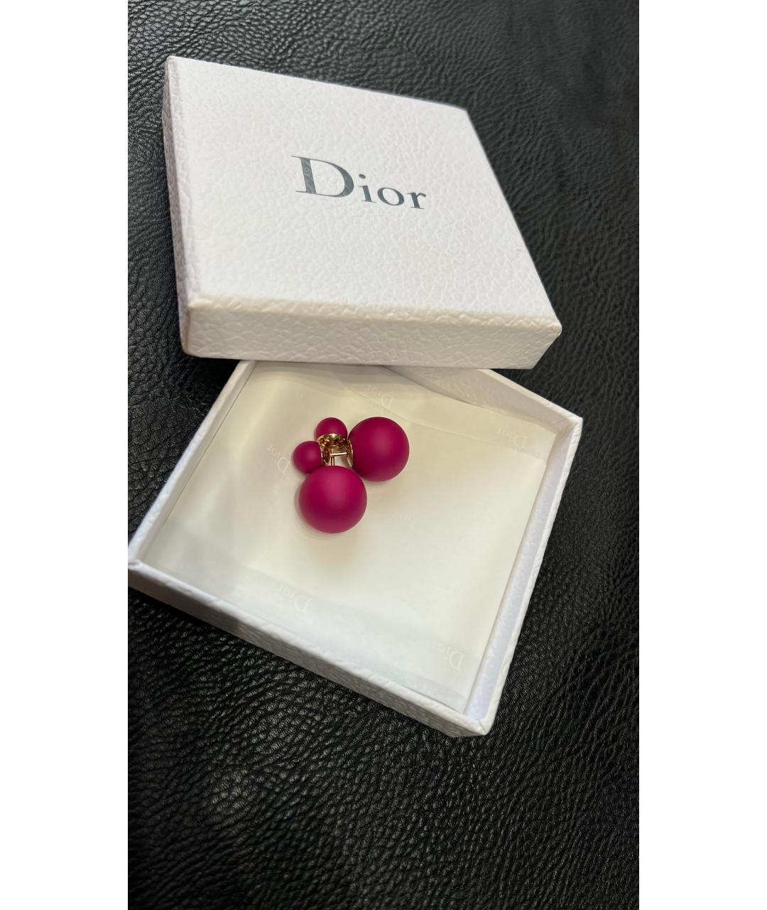 CHRISTIAN DIOR Фуксия пластиковые серьги, фото 4